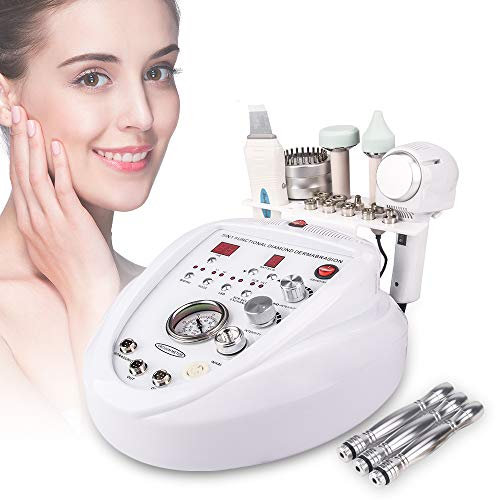 Yofuly 5 in 1 Beauty Device, Diamond Microdermabrasion Kit Machine, Skin Scrubber, Hot and Cold Hammer, High Frequency Wands, Skin Care Brush, Radio Frequency Facial Beauty Machine for Home Salon Use