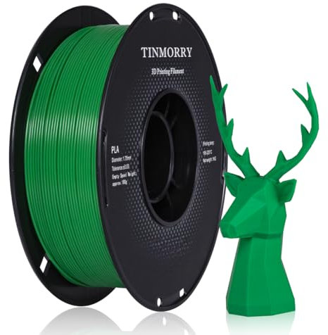 TINMORRY PLA Filament 1.75mm, Schnelles PLA 3D Druck Filament, Kompatibel mit den meisten FDM 3D Druckern, 1 KG 1 Spule, Grün