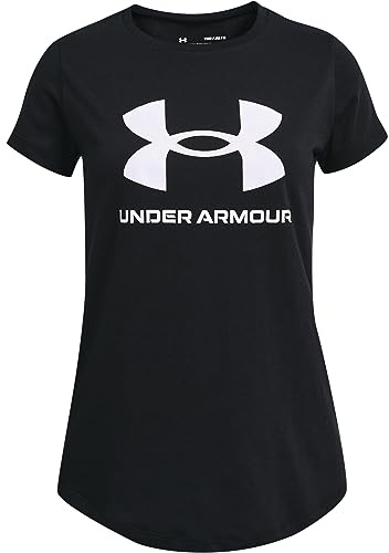 Under Armour Mädchen Live Sportstyle Graphic T-Shirt, Schwarz, 7-8 Jahre EU