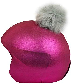 COOLCASC Exclusive Rosa, pon-pon Gris - Funda para Casco Universal