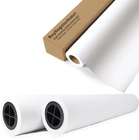 (4 Rolls - 1 Case) Plotter Paper 36 x 150: Box of 4-36” x 150 ft. Rolls, 20 lb. C1861A Bond Paper on 2 Core. for CAD Printing on Wide Format Ink Jet Printers Premium Quality Bond Paper