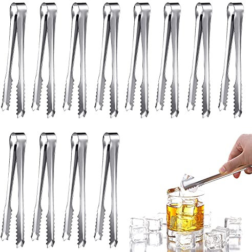 12 pinze per Zucchero in Acciaio Inox, Pinze da Zucchero,Pinze per Ghiaccio Piccole pinze, per antipasti, cubetti di ghiaccio, zollette di zucchero, ideali per cucina, bar e feste