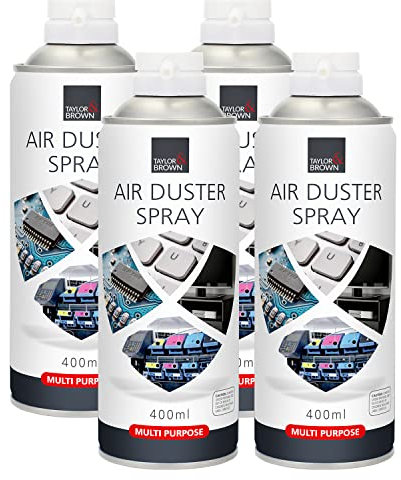 4 x 400ml Compressed Air Can Duster Spray Multi Purpose Can Cleaner Clean & Protects Laptop, Keyboards, Printers, Electronics, PC Cleaning Computer Components