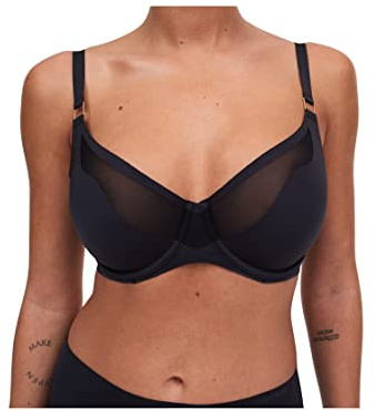 Chantelle Women's Pure Light Underwire Bra, Sheer to Opaque NA, Black, 32C