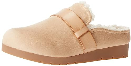 Amazon Essentials Mujer Zapatilla sin Talón de Espuma Viscoelástica y Piel de Oveja