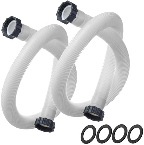 1.5 Pool Pump Hose for Intex Sand Filter Pumps & Saltwater Systems, 29060E Pool Filter Hose for Intex & Coleman Above Ground Pools Parts- 59 Long replacement hoses (Set of 2)