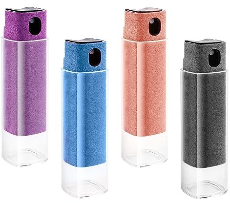 Bildschirmreiniger 4 Stück, 3-in-1 Bildschirmreinigungs-Sprühflasche & Mikrofasertuch,Wischer-Handyreiniger,Fingerabdrucksicherer Sprühflaschen für Telefone/Laptop/Tablet/Monitore & Autobildschirme