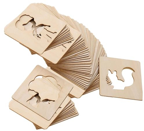 harayaa Kids Drawing Stencils DIY Painting Stencils Reusable Montessori Educational Toys Painting Templates for School Supplies (60pcs)