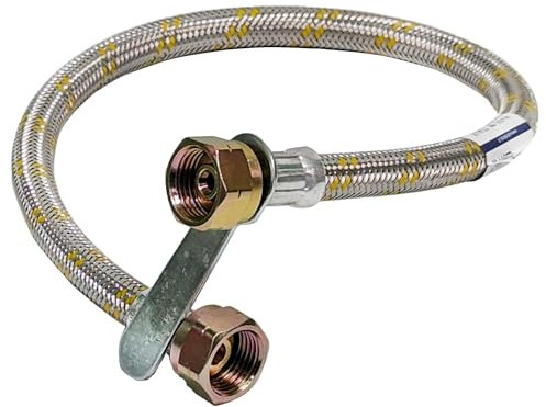 Sicignano - Tubo flexible GLP, F/F - Gas propano butano líquido - Conexión para manguera conforme a UNI CIG 7140 - con llave, 20 x 14 mm, presión máxima 10 bar (50 cm)