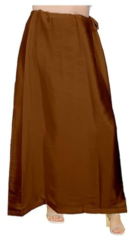 EDZZEL Women's Satin Petticoat Saree Satin Underskirt Sari Satin Silk Petticoat Underwear for Women