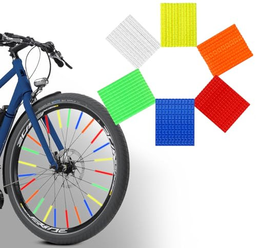 Omtofo 72 stück Bunt Speichenreflektoren Fahrrad, 360° Sichtbarkeit, Einfache Montage, Fahrrad Speichenreflektoren für Alle GäNgigen SpeichenräDer, Fahrrad Reflektoren