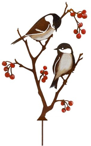 Voarge Décoration de Jardin en métal pour Oiseaux, Silhouette Doiseau en Métal, pour Décoration de Tronc de Branche d'arbre pour Jardin Patio Parc et Clôture