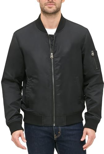Levi's Men's MA-1 Flight Lightweight Zip-Up Bomber Jacket, Black Classic Unfilled, X-Large