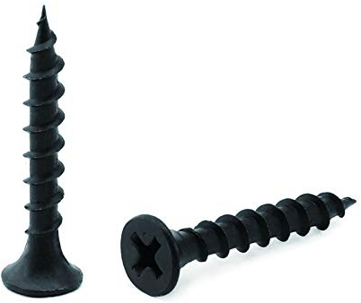 #8 x 1-1/4 Wood Screw 100PCS Black Phosphate Coated Stainless Flat Truss Head Fast Self Tapping Drywall Screws by SG TZH
