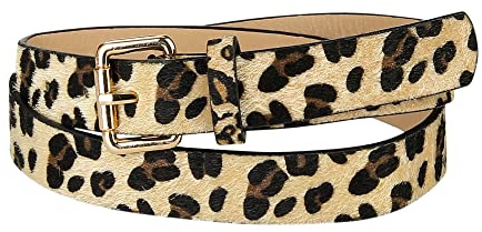 Allegra K Womens Leopard Print Belt Faux Leather Casual Ladies Waist Belts for Jeans Pants Camel 73-88cm/29-35