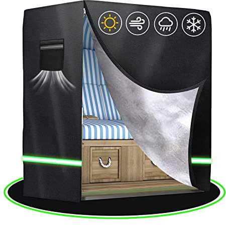 Housse de chaise de plage, 135 x 105 x 175/140 cm, housse de protection pour balancelle de jardin avec revêtement en PVC durable, tissu Oxford 210D, imperméable, résistant aux déchirures, respirant