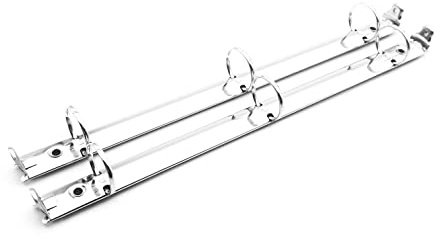 Shuokecrafts 2Pcs Metal Standard Letter Size 3-Ring Binder Mechanism with Booster，3 O Rings,1inch Capacity, 17mm Base Width, Loose Leaf Binding Spines Combs for Organizers DIY Planners (Silver)