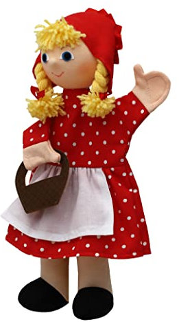 Marionett sagofigur handdocka liten röd ridmössa 31 cm, flerfärgad, för barn pojkar flickor spädbarn