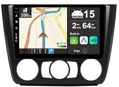 JOYX Android 12 IPS bilradio passar BMW 1-serien E81/E82/E87/E88 (2004–2012) – inbyggd Carplay Android bil – gratis kamera – 2 G + 32 G – 9 tum 2 Din – DSP DAB rattstyrning WiFi fast båt