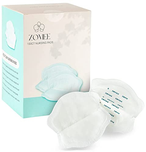 Zomee Disposable Breast Pads for Breastfeeding – Ultra-Absorbent/Leak-Proof/Discreet/Secure – Highly Portable: Individually Wrapped – Soft & BPA-Free (Pack of 200)