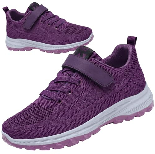 AZMAHT Zapatos Especiales para Juanetes Mujer Zapatillas Sin Cordones Zapatillas ortopédicas para Mujer Zapatos para Pies Hinchados Hombre Zapato Ortopedico,Women Purple,37/235mm