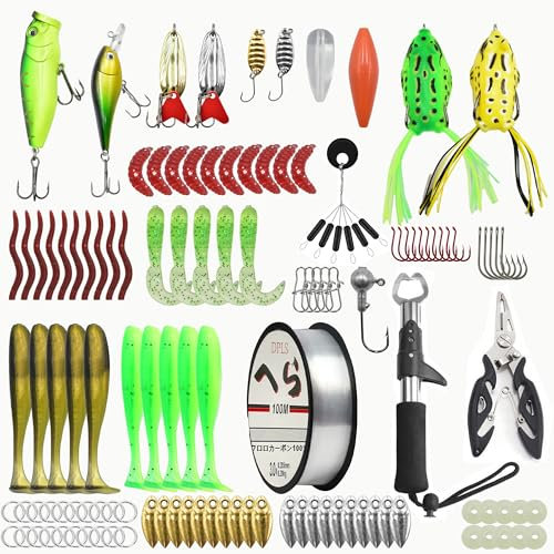 147 Stück Gummifische Angelköder für Forelle Zander & Barsch,Angelköder für Süß- und Salzwasser, Angelgeschenke für Männer,angelset,Angelhaken,köderbox Angeln