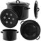 KADAX Enamelled Preserving Pot 15 Litre Large Cooking Pot for Making Jams and Preserving Jam Pot with Lid and Handles (Black)