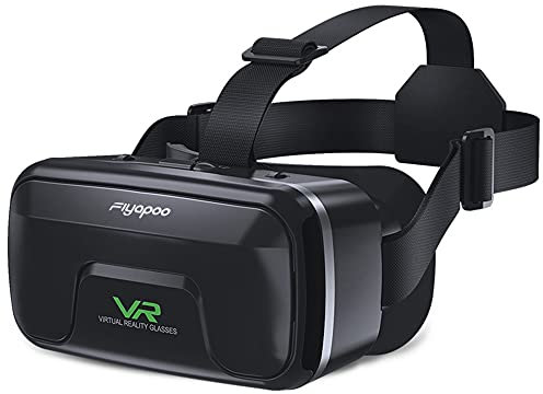 FIYAPOO VR Brille, VR 3D Virtual Reality Brille geeignet Für 3D Filme und Spiele,HD VR 3D Brille kompatibel mit 4,7-6,6 Zoll Android iPhone Smartphone, Geschenk