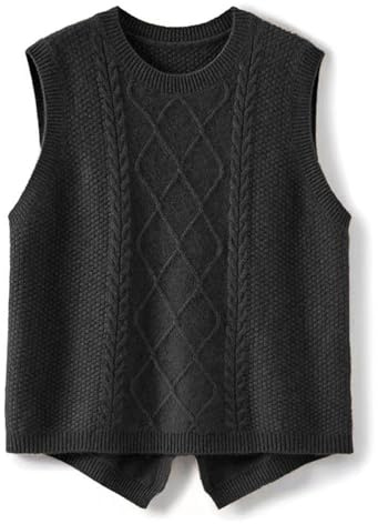 shownicer Pulls sans Manche Femme Col Rond Couleur Unie Gilet Tricots Veste Décontracté Débardeur Pull Sweater Hiver Automne Pullover Tops