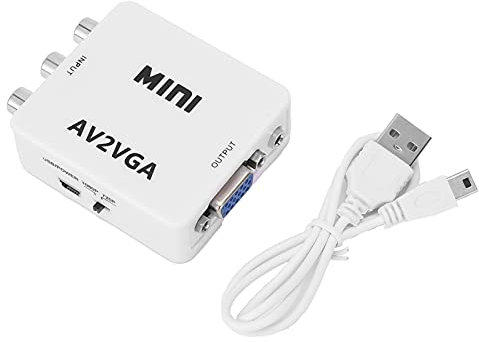 Dsacxixai HD 1080P Mini Video Converter AV to VGA Computer TV Video Adapter Composite TV Set-Top Box Audio Video Converter