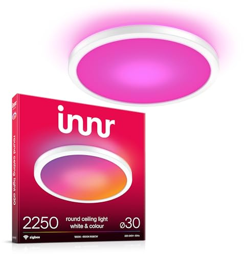 innr Smart LED Deckenlampe, Zigbee, funktioniert mit Hue*, Alexa (Bridge erforderlich), White & Color, Deckenleuchte Wohnzimmer, RGB LED Lampe Dimmbar, 30cm, 2250 Lumen