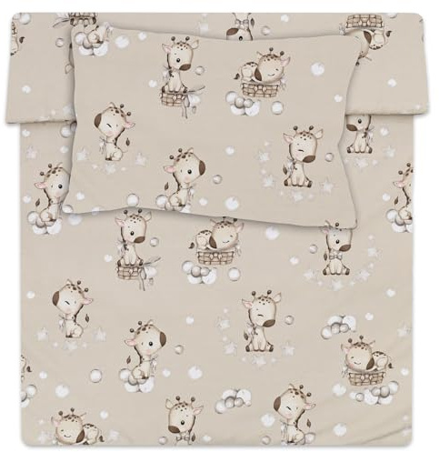 Totsy Baby Copripiumino lettino neonato 100x135 cm - Cotone parure di copripiumini bambino e bambina per culla Set lenzuolo per piumino 100 x 135 cm con federe 60 x 40 cm Oeko-Tex