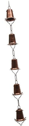 SEWOART Catena della Pioggia Decorativo Caratteristiche Arredamento Acciaio piovere Catena da Pioggia in Metallo Sostituzione Catene da Pioggia Lega di Alluminio Dark Brown