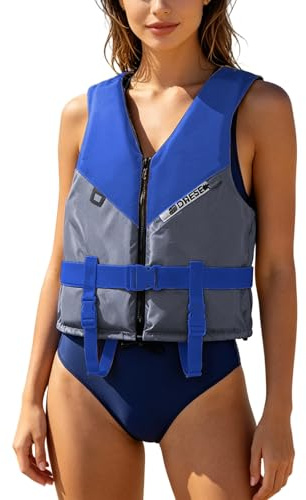 Chaleco Salvavidas Unisex Adulto, Cierre Cremallera Frontal, Correas Ajustables Cintura y Pierna, Espuma Flotante, Sin Mangas, Ideal para Playa, Piscina, Excursiones Náuticas y Vacaciones