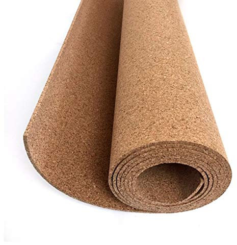 Corcho en rollo de 5 mm de espesor. Venta por metros. Aislamiento acústico y térmico, tablón de anuncio para pared, antiestático para suelos. (1 X 1 M)