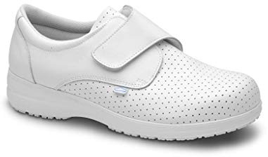 FELIZ CAMINAR - Zapatos antiestáticos Sigma con Inserto en el talón y Plantilla antiestáticas Que evitan chispazos/Antideslizante para Hospital, Geriátricos/Anatómicos(Blanco-39)