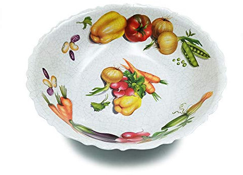 MCM service Insalatiera in Pura Melamina Ø cm 34 decorazione Peperoni Made in Italy