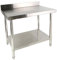 CAVATINY Edelstahl Küche Arbeitstisch - 120x85x60cm mit Aufkantung - Gastronomie Tisch bis 140kg belastbar - Gastro Edelstahltisch Küchentisch mit Verstellbare Füße und großer unteren Ablagefläche