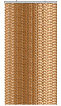 BIANCHERIAWEB Tenda Antimosche a Fili con Pon Pon Pallini Morbidi Misura 100x220 Colore Rust Pannello Moschiera Antirumore per Porta Finestra, Decorazione e Divisorio per Stanze