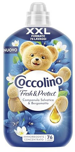 Coccolino Mjukmedel Koncentrerad Vildklocka och Bergamott, Mjukmedel Intense Care Tvättmaskin med Pro-Fiber-teknik, XXL Storlek Upp till 76 tvättar, 1750 ml