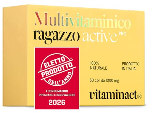 Multivitaminico Ragazzo. L'unico Specifico Per: Lo Studio, Memorizzare Più Velocemente, Più Focus Mentale, Stanchezza, Difese Immunitari, Sport, Energia. Vitamine e Minerali 100% Naturali. Italiano.