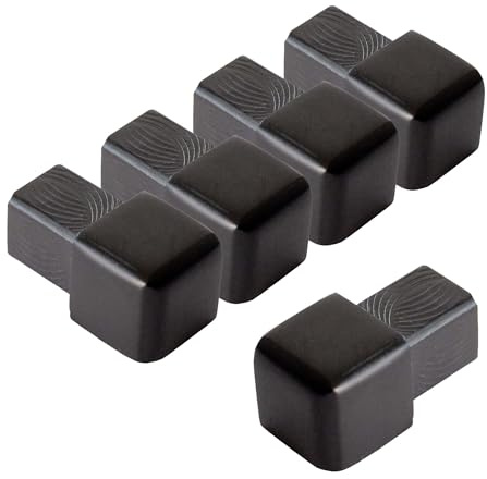Dalsys 5x ändstycke för kakelprofil 10mm, kvadratprofil aluminium (anodiserat) svart