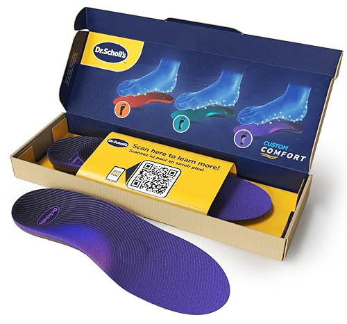 Dr. Scholl's Plantillas Custom Comfort - Plantillas para fascitis plantar - Plantillas de zapatos con soporte de arco alto para mujeres talla, hombres 37-37.5, comodidad para todo el día CF520