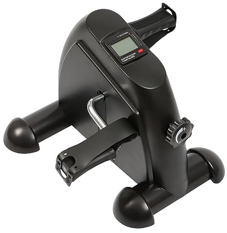 Panana Mini Heimtrainer unter dem Schreibtisch für das Training von Armen und Beinen, Pedaltrainer mit LCD-Anzeige für das Training im Heim-Fitnessstudio oder im Büro (Schwarz)