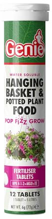 Hanging Basket Potted Plant Food Water Soluble Fertilizer Tablets 12 Tablets per Tube 1 tablet makes 5 litres