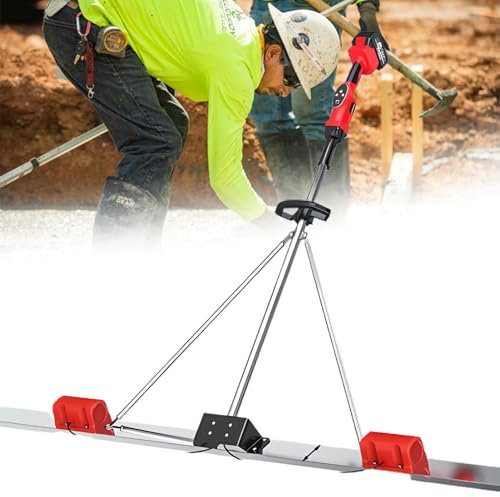 LFfwynog Outil Vibrant pour béton, kit Vibrant pour Chape en béton avec Moteur sans balais avec Deux Moteurs et Une Batterie Portable, Vitesse de 3000 à 6000 TR/Min
