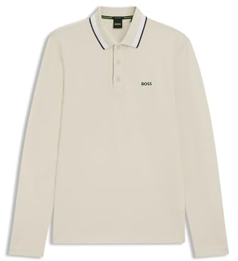 Boss Polo Plisy pour Homme, Blanc Ouvert., XL
