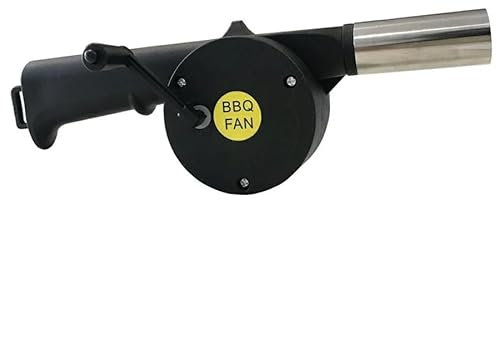Brigros MasterCook Souffleur d'air pour barbecue avec manivelle, ventilateur manuel pour barbecue et cheminée, accessoires barbecue professionnels pour barbecue à charbon