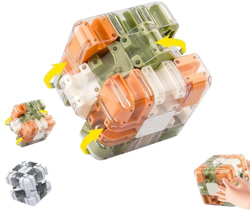 Large Labyrinth 3D-Puzzle Maze Cube, 3D Magic Cube Maze Ball Puzzle, Improves Focus, Logic, Fine Motor Skills(Orange-green mixed color)