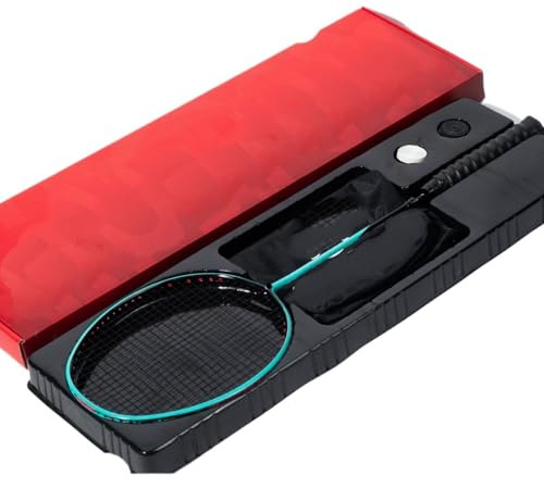 ZQINGQING Badminton Set Raqueta de bádminton Ofensiva 4U Original Fibra Carbono(1Pcs Green Racket)